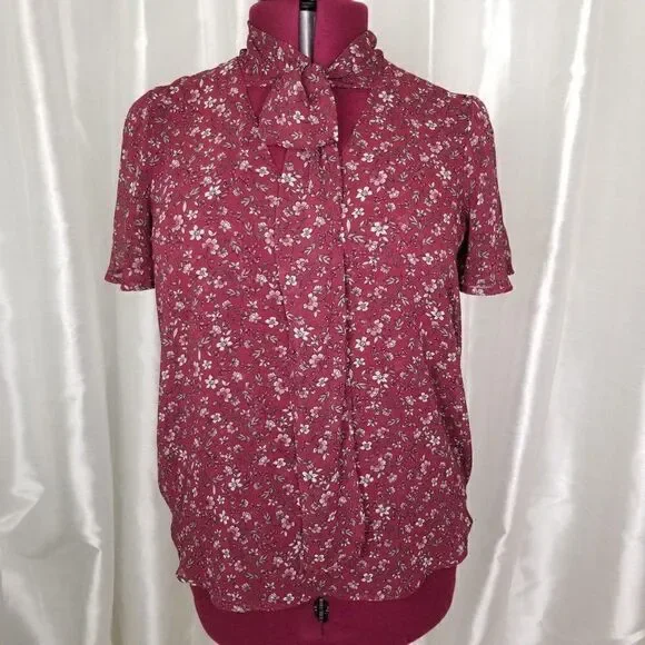 Lily White Floral Blouse (size L) - Picture 1 of 6